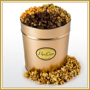 4 Gallon Gold Signature Popcorn Tin – Choose Up to 3 Flavors | Gourmet Gift Tin | Free Shipping | Pops Corn®