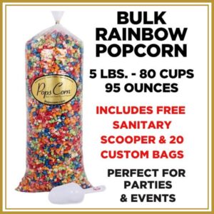 Bulk Rainbow Popcorn – 5 lb (95 oz) Bag | Gourmet Fruity & Caramel Mix | Pops Corn®