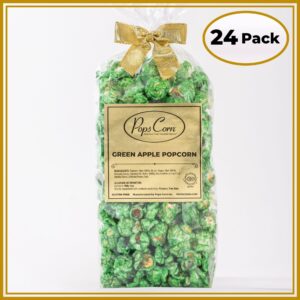 Green Gourmet Popcorn – 24 Pack Party Favor Bags | Wedding & Event Popcorn | Pops Corn®