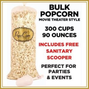 Movie Theater Butter Popcorn – XL Bulk Bag | 90 oz (300 Cups) | Wholesale Popcorn for Events | Pops Corn®