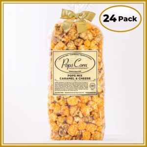 Caramel & Cheese Popcorn Mix – 24 Pack Party Favor Bags | Sweet & Salty Gourmet Popcorn | Pops Corn®